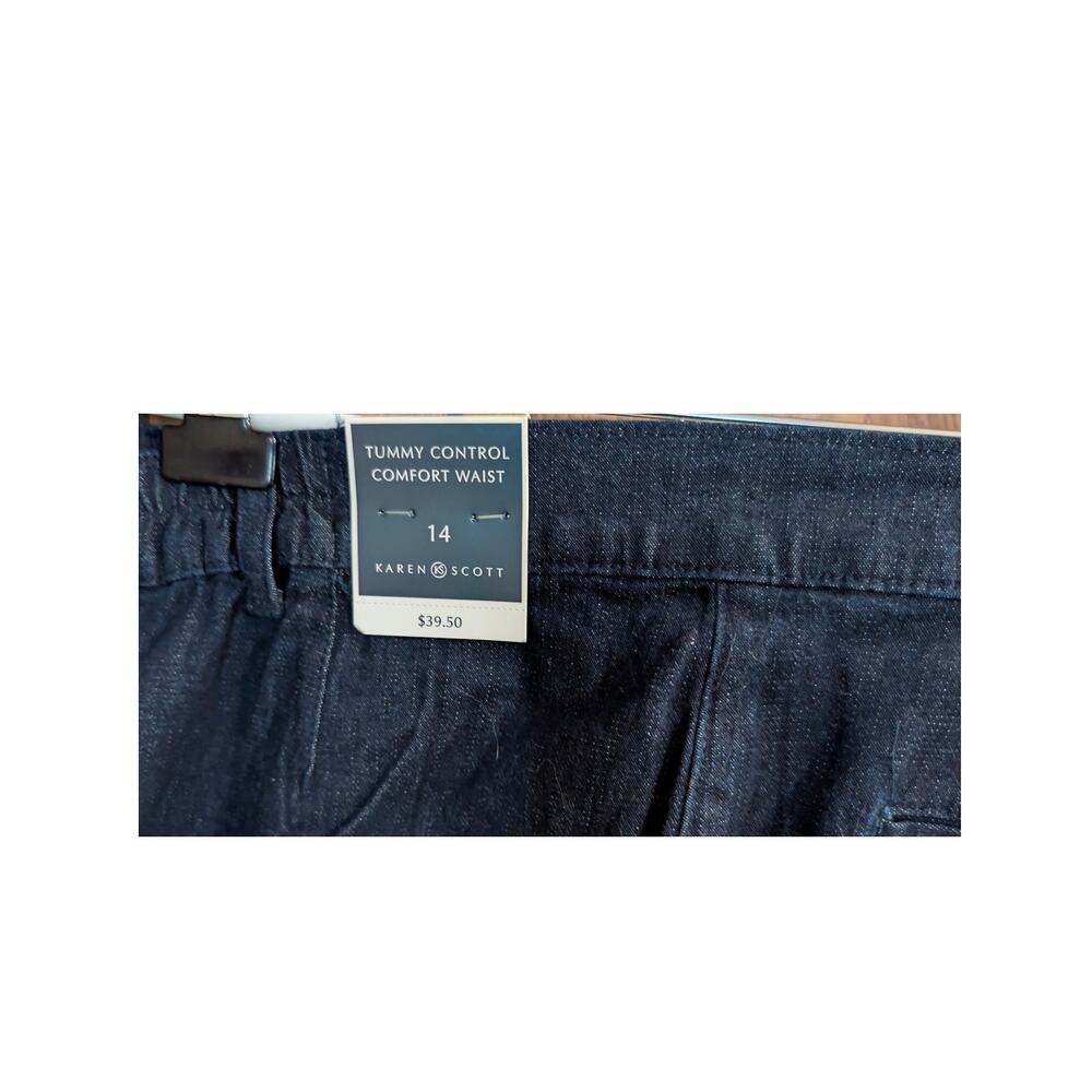 Karen Scott Comfort Capris Cropped Blue Jeans Pants Plus Size‎ 14 Denim Stretch